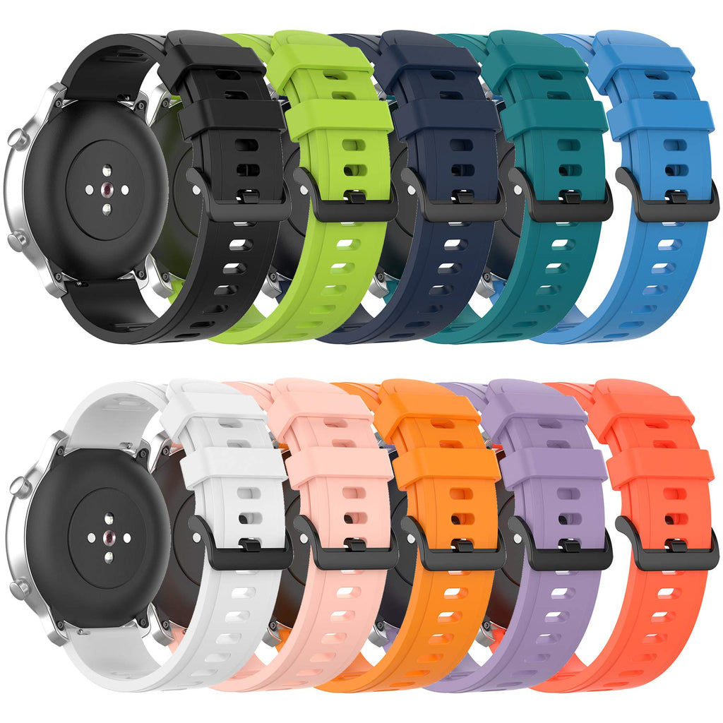 QGHXO Band for Amazfit GTS 4/4 Mini/3/2/2e/ GTR Mini/GTR 42mm/Active, Soft Silicone Replacement Band for Amazfit Bip 3/3 Pro/U Pro/S lite/Lite/S/U