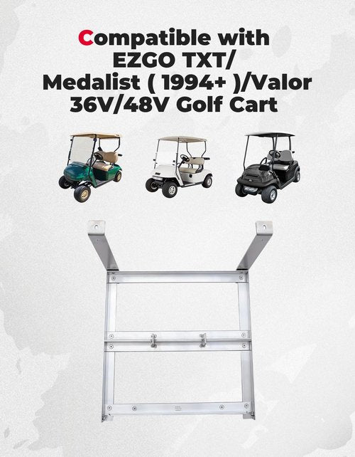KEMIMOTO Golf Cart Aluminum Battery Tray Compatible with EZGO TXT/Medalist 1994+, Heavy Duty Battery Tray Holder with 304 Stainless Steel Hardware for 36V/48V Golf Carts