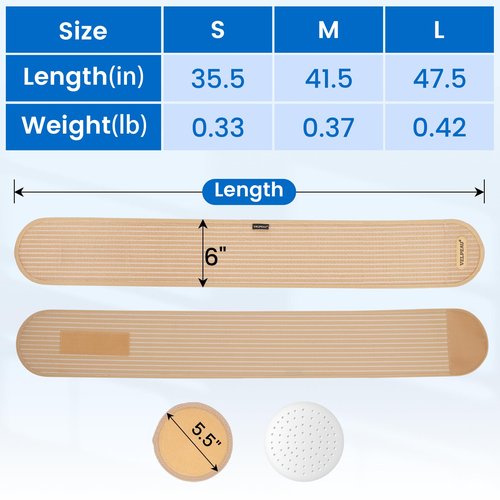 Velpeau Umbilical Hernia Belt for Women & Men -Abdominal Support Binder with Ventilation Compression Pad -Navel Ventral Epigastric Incisional and Belly Button Hernias Surgery Prevention Aid (Khaki, L)