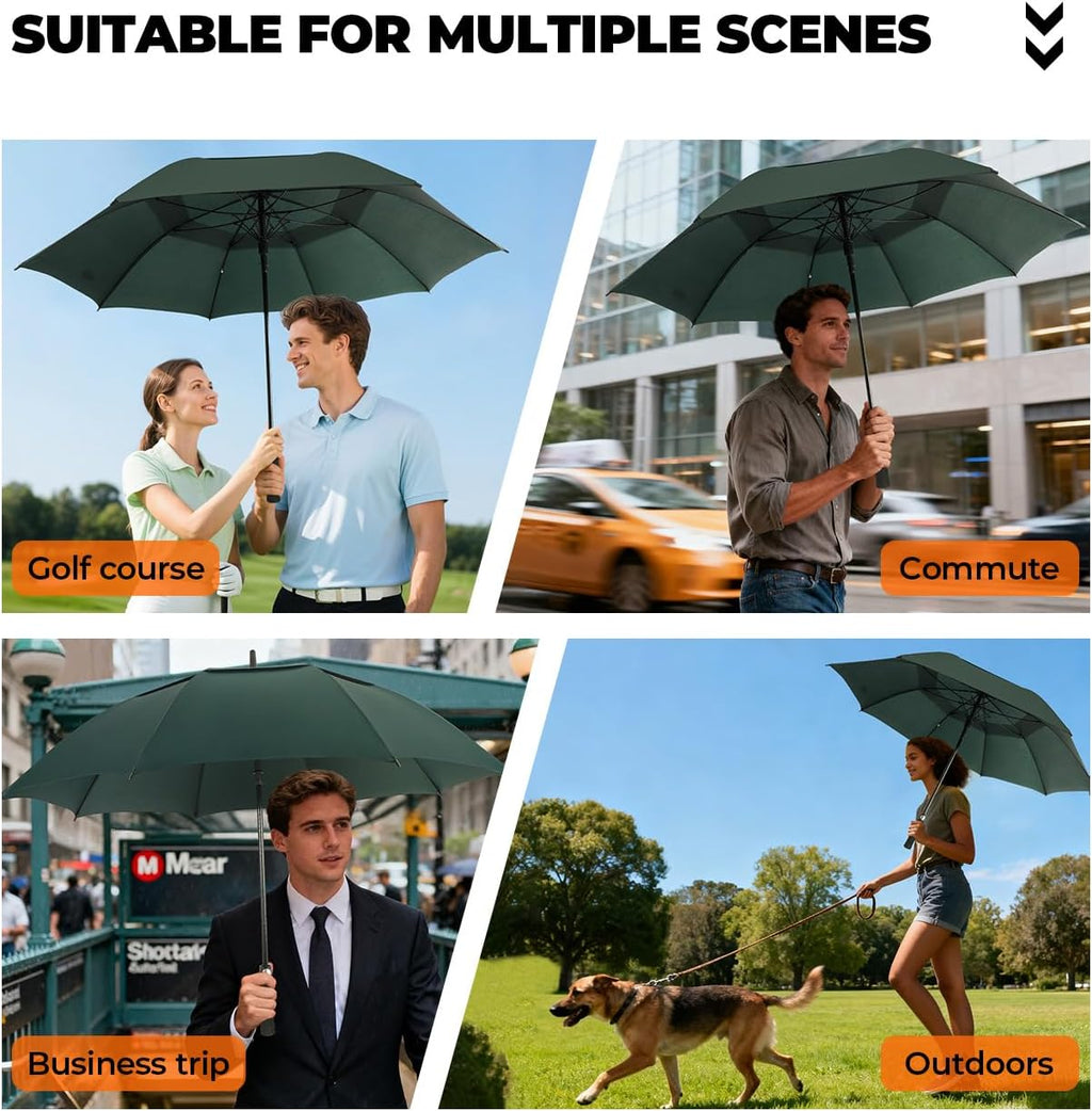 ZDSSM Automatic Open Golf Umbrella - Extra Large 54/62/68/72 Inch Windproof & Waterproof Design
