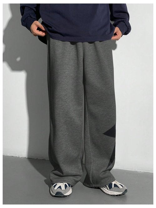 SHENHE Boy's Baggy Sweatpants Wide Leg Star Graphic Drawstring Athletic Workout Pants Trousers Dark Grey 13Y