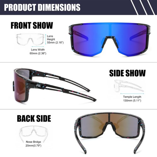 FEISEDY Cycling Glasses Sports Sunglasses for Men Women, Lightweight TR90 Frame UV400 MTB Running Fishing Baseball B0224