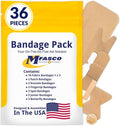 MFASCO First Aid Kit Bandage Refill Pack - Assorted Fabric Bandaids for On-the-Go Care - Small Size