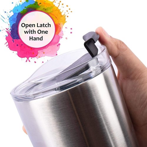 **dscvr Tumbler Replacement Lids - Spill Proof & Shatter Resistant | Fits 20 oz YETI & Ozark Trails (Black)**
