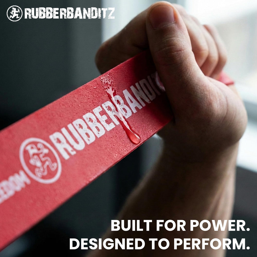Rubberbanditz Floss Band for Mobility and Compression – Muscle Floss Bands for Joint Support and Recovery – Compression Floss Band for Warm Up and Blood Flow Training - Red