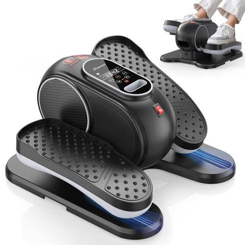 ANCHEER Elliptical Machine,Under Desk Elliptical Machine - Electric Pedal Exerciser with 12 Speed Levels, Quiet Operation, LCD Display & Remote Control - Portable Leg Exerciser for Home Office (Black)