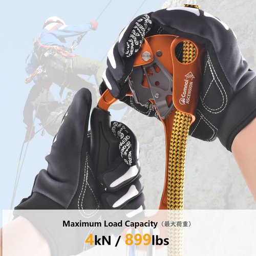JEELAD UIAA & CE Certified Climbing Rappelling Equip Hand Ascender Left Right Hand for 10-13mm Rope