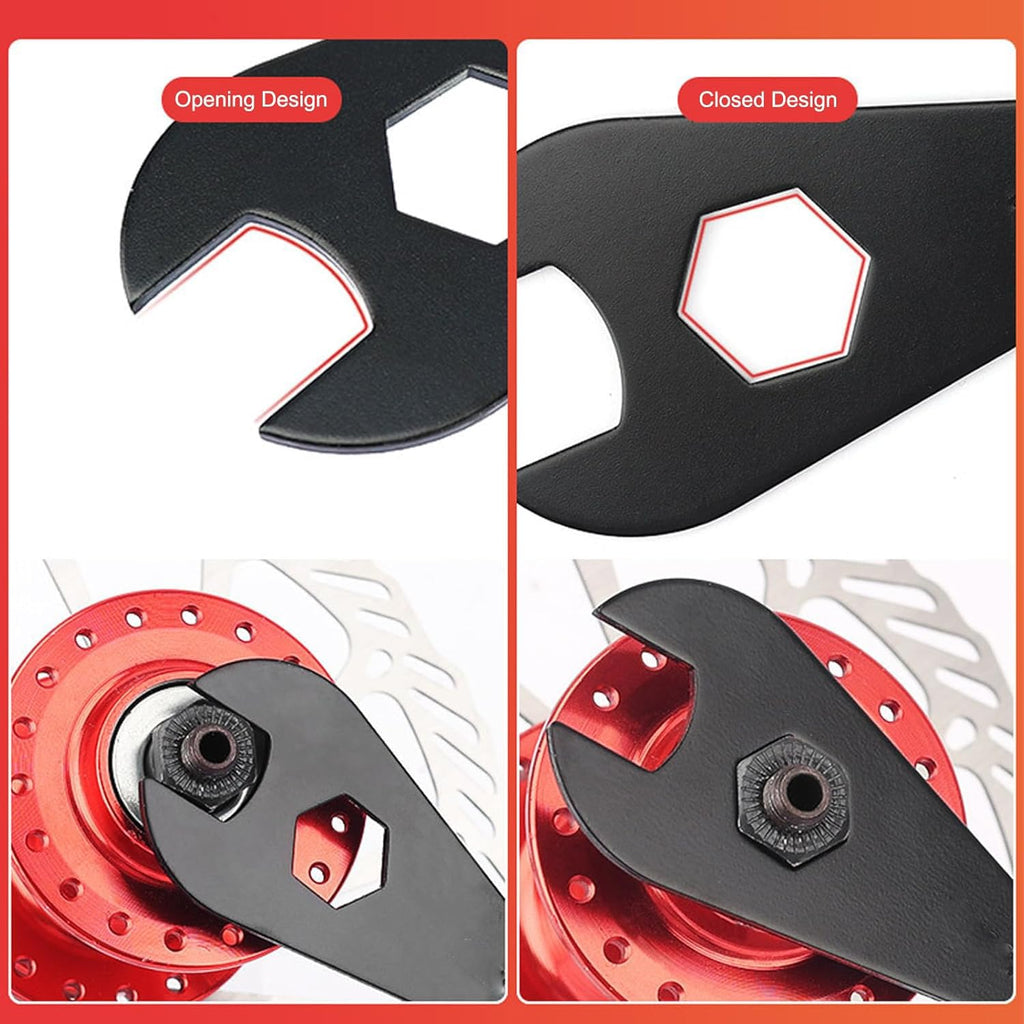 XIAOCUNCN 2MM Thick Low-Profile Bicycle Spanner, Bike Cone Wrench Set Tool, Durable Multi-Function, Carbon Steel, (13-19mm) Bicycle Wheel Hub Axle Nut Install Remover (4 pieces (13,14,15,16))