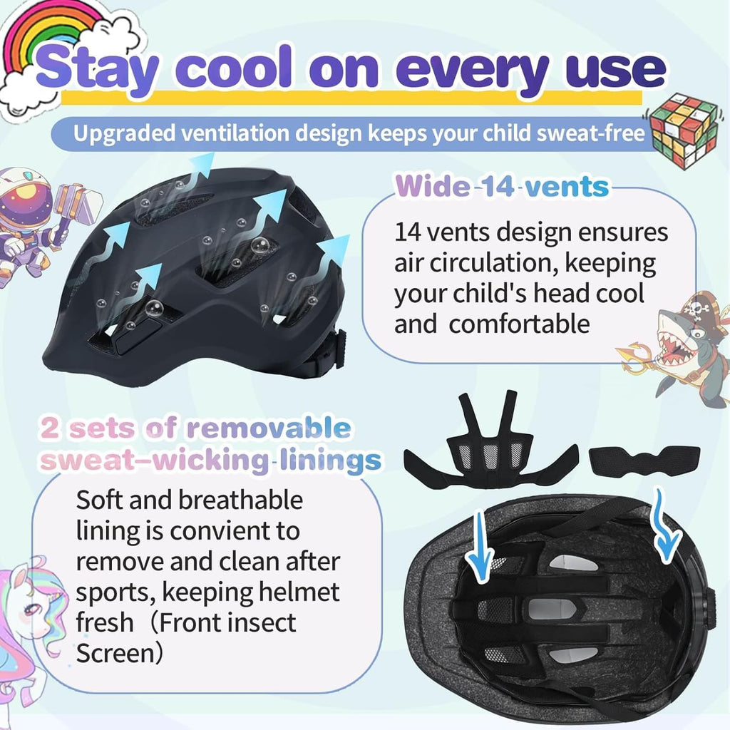 Skiennix Toddler Bike Helmet - Adjustable Lightweight Safety for Ages 1-8 | Perfect for Cycling