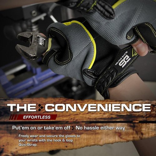 Glove Station Fingerless Work Gloves - Tactile Series with Synthetic Leather & Enhanced Grip