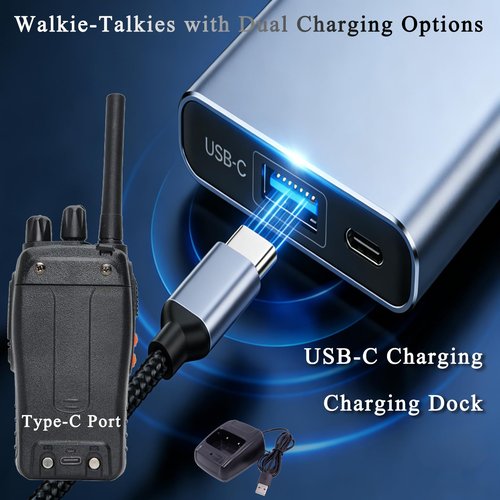 BAOFENG BF-88A Walkie Talkies Handheld FRS Radio License-Free Walkie Talkie for Adults Long Range 16 Channels Two Way Radio with USB C Charger Pack of 6