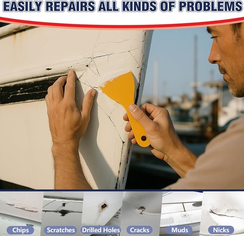 AstraVox Marine Fiberglass Repair Kit - Waterproof Gel Coat & Epoxy Filler for Boats, Jet Skis, Yachts