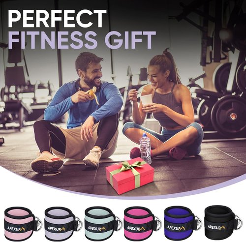 APEXUP Ankle Strap for Cable Machine - Adjustable Neoprene Resistance Bands for Glute Workouts & Leg Extensions