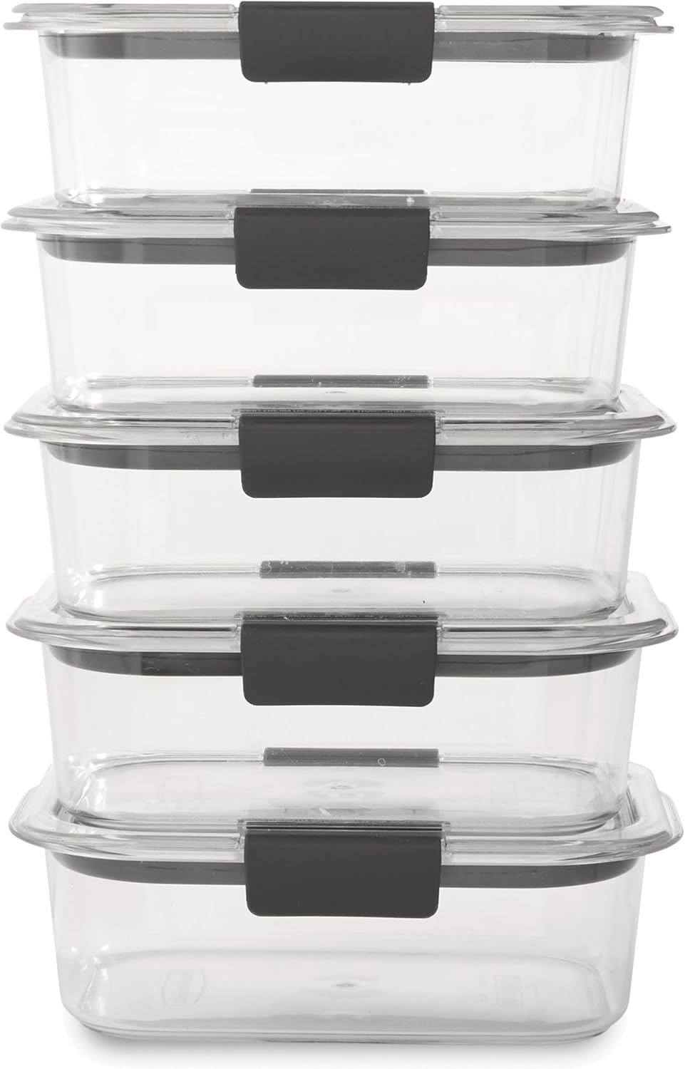 Rubbermaid Brilliance Food Storage Containers - BPA-Free Tritan Plastic, Airtight Lids | Set of 5 (3.2 Cup)