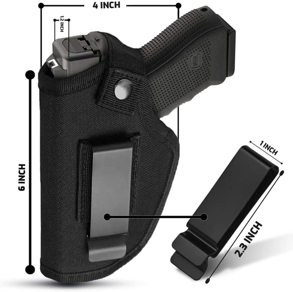 Skiennix Concealed Carry Holster - Metal Clip IWB/OWB for Airsoft Pistol Handguns | Right/Left Hand Draw