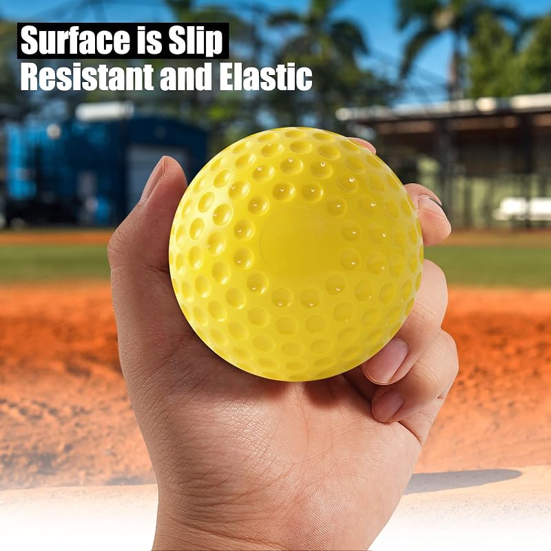 12-Inch Foam Softballs for Pitching Machines - 12 Pcs Yellow Practice Balls