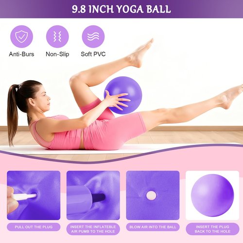 Home Pilates Kit for Women, Pilates Ring Set, Pilates Equipment Kit for Women Home Workouts, Pilates Essentials Kit with 15’’ Pilates Ring and Ball, Resistance Bands for Strength, Toning, Flexibility