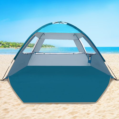 COMMOUDS Beach Tent - UPF 50+ Sun Shade Canopy for 3-8 People | Lightweight & Easy to Set Up