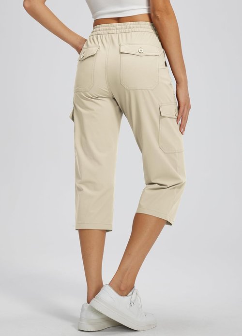 Libin Women's Capri Pants - Quick Dry, Water-Resistant Cargo Capris for Travel & Hiking | Summer Style