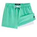 maamgic Boys Swim Trunks with Compression Liner Recycled Swim Shorts Anti-Chafe Boys Bathing Suit Stretch Toddler Beach Shorts Bright Bue 5/6