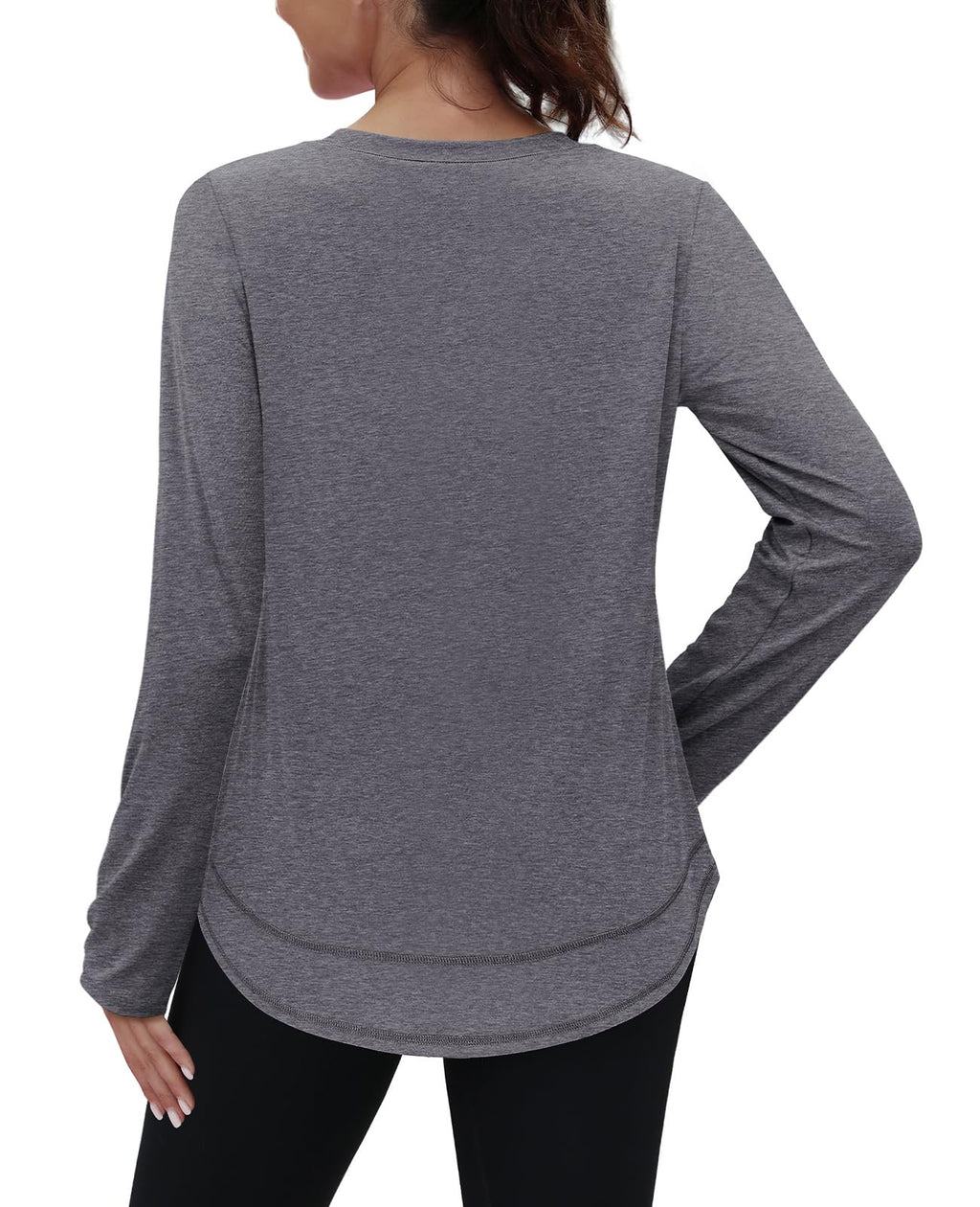 Workout Tops for Women Summer Shirts Long Sleeve Uv Sun Protection UPF Clothing Rash Guard Moisture Wicking Pilates Outfits Tunics to Wear with Leggings Grey Fall Winter 2026 L