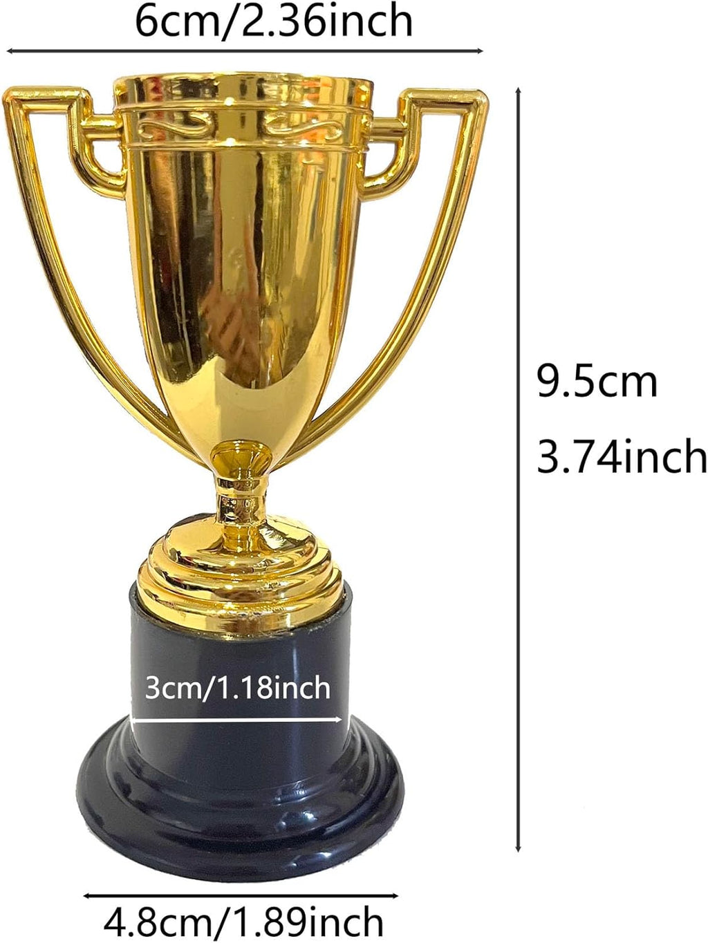 YYaaloa Mini Gold Trophy Cups - 6 Pack 4-Inch Awards for Parties, Sports Tournaments & Competitions