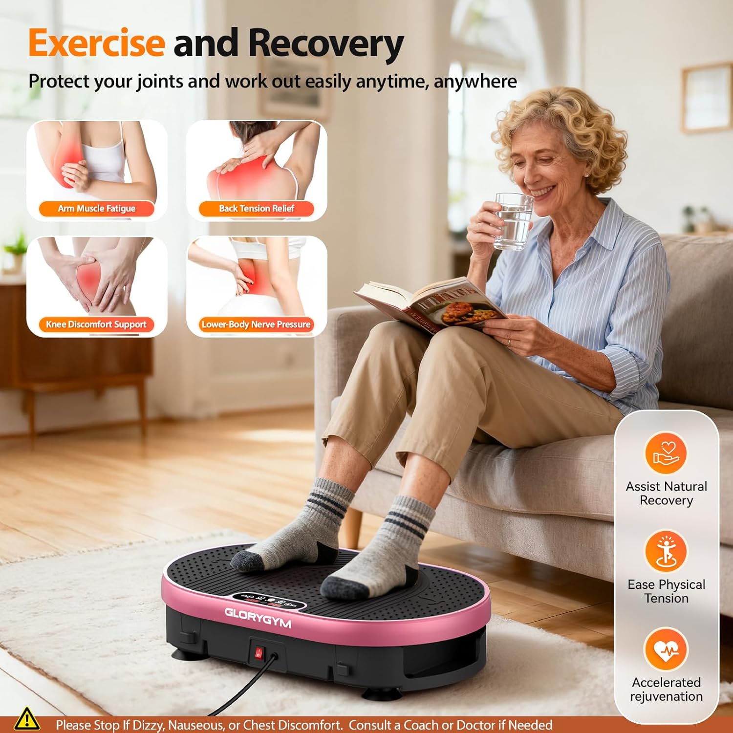 Skiennix Vibration Plate Exercise Machine - 120 Speed Levels, Remote Control, Compact Home Gym Equipment