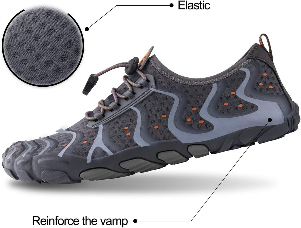 SEEKWAY Water Shoes - Quick-Dry Barefoot Aqua Footwear for Beach, Pool, and Hiking | Gray SP001