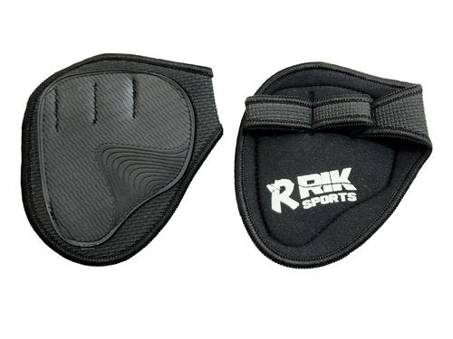 RIK SPORTS Non-Slip Neoprene Gym Grip Pads – Alternative to Workout Gloves for Weightlifting, Pull-Ups, Powerlifting, Calisthenics, and Gymnastics – Fitness Grips for Men and Women (Black, One Size)