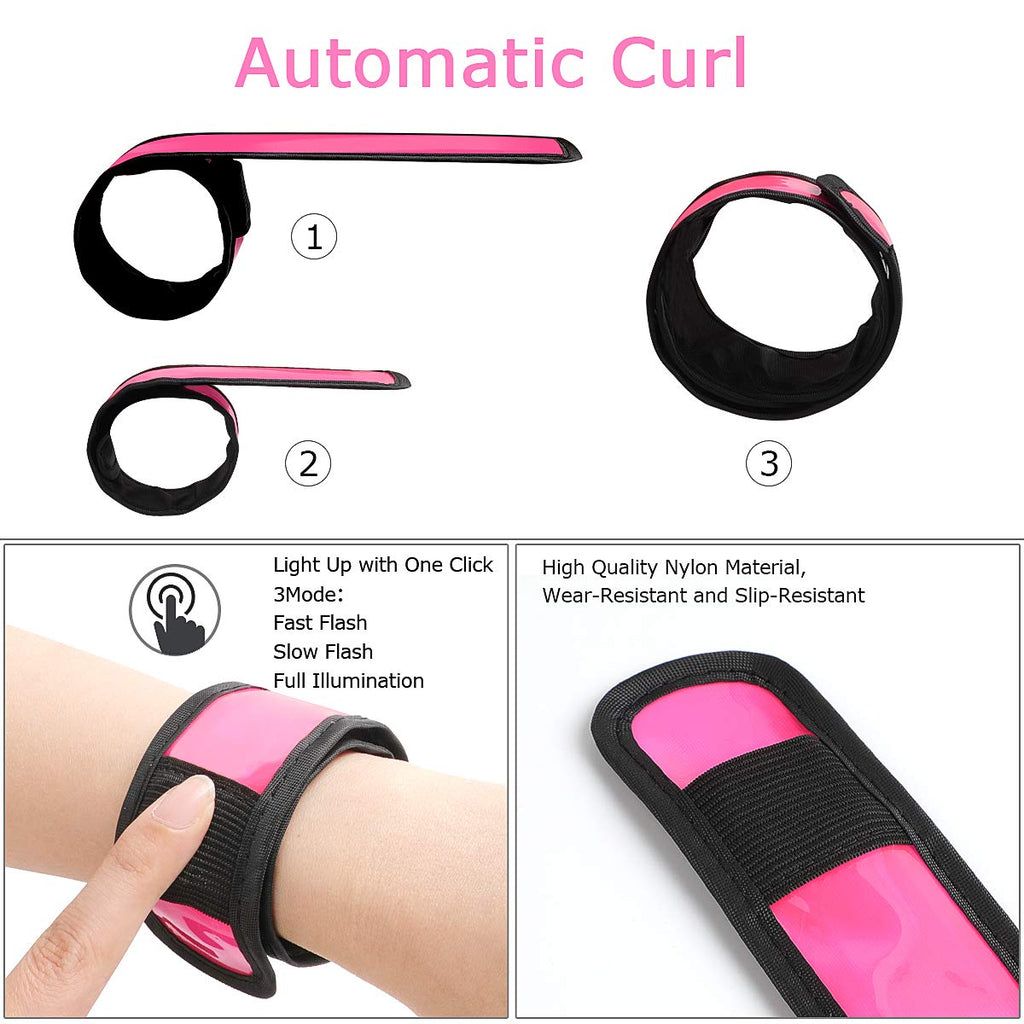 esonstyle 6 Pack LED Light Up Band Slap Bracelets, Night Safety Wrist Band for Cycling Walking Running Concert Camping Outdoor Sports