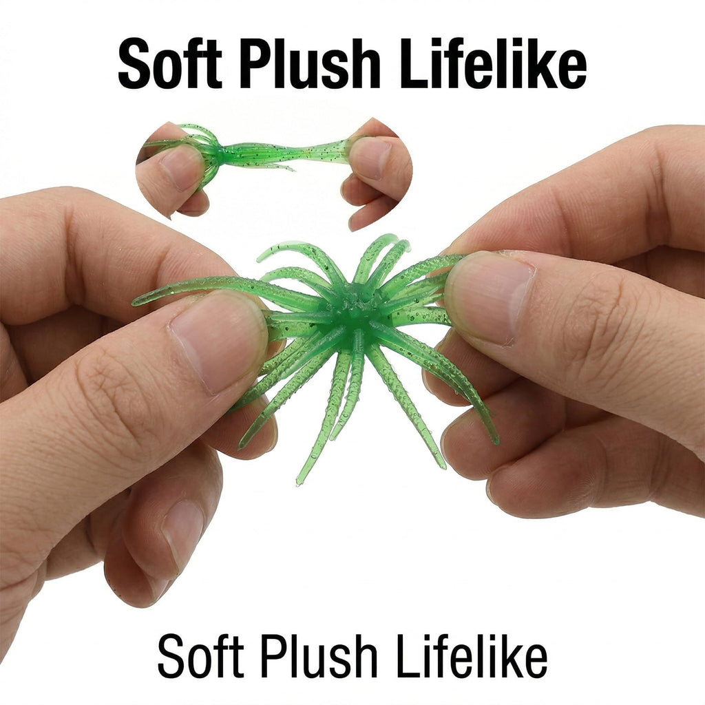 Soft Sea Urchin Bait, Bass Fishing Bait, Soft Artificial Sea Urchin Lures for Shore, Trout, River, Lake, Saltwater, Freshwater (Brown 6pcs)