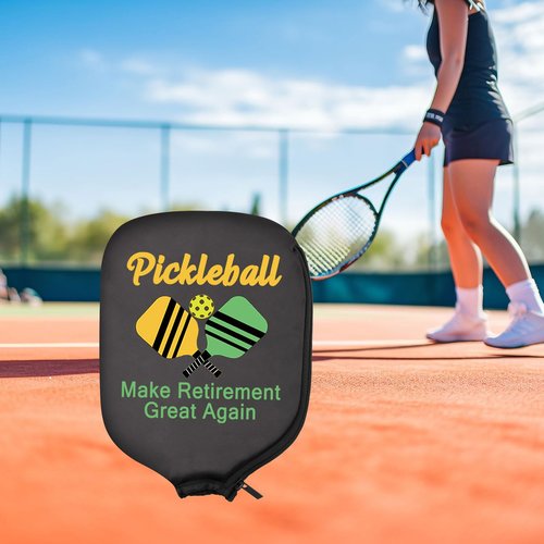 HOLLP 2PC Pickleball Paddle Covers Pickleball Make Retirement Great Again Funny Pickleball Paddle Pouch Gift (Make Retirement Great Again)