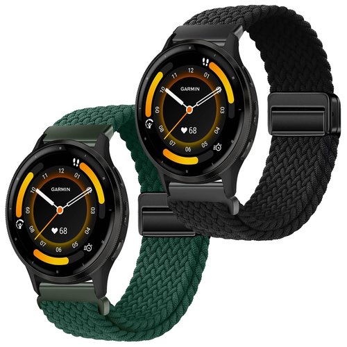 Gittos 22mm Magnet Braid Watch Strap for Garmin Forerunner 265/255/255 Music/Vívoactive 4/Venu 3/2 Band Sport Replacement