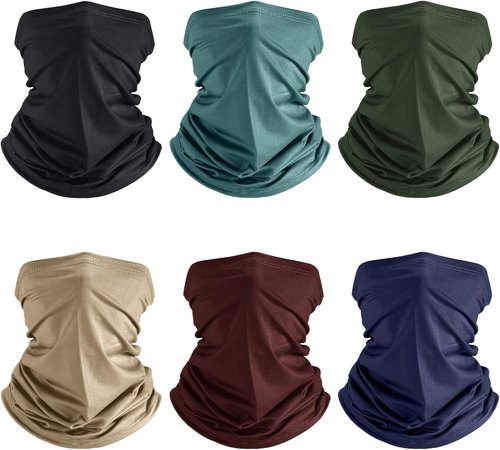 Geyoga UV Protection Cooling Neck Gaiter - 6 Pieces Breathable Scarf for Summer Sun Safety