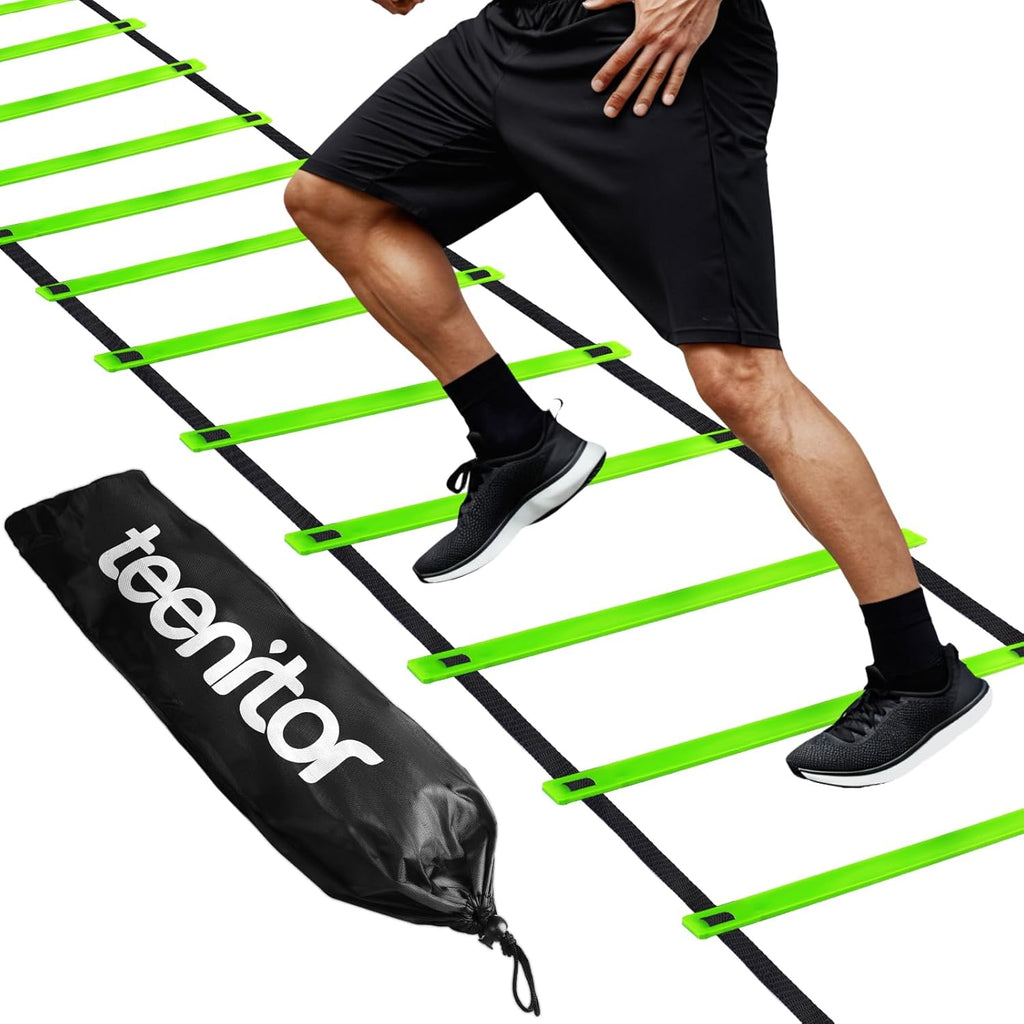 Teenitor Agility Ladder - Speed Training Equipment for Soccer & Football | 13 Rungs, 23 Feet with Carry Bag