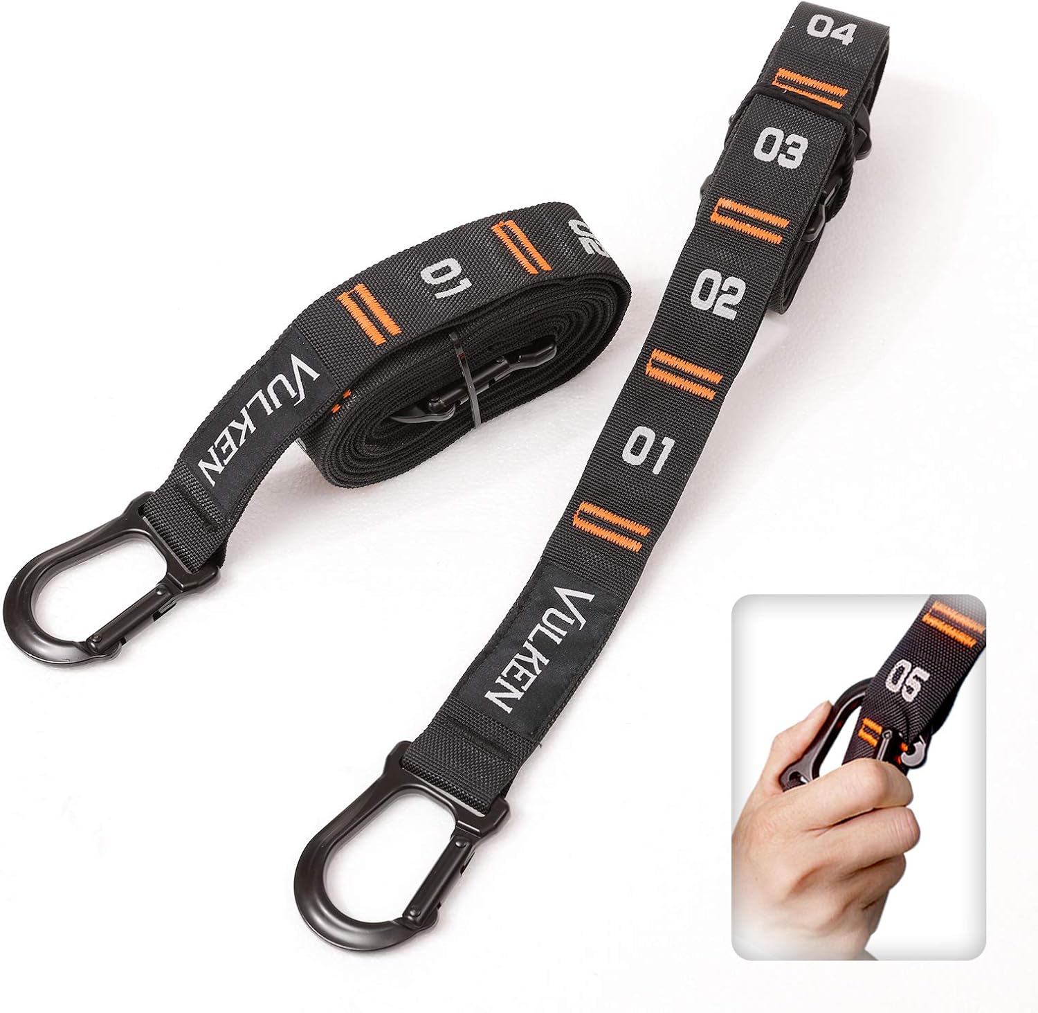 Vulken Adjustable Gymnastic Rings Straps - Quick Hook System for Easy Setup | One Pair