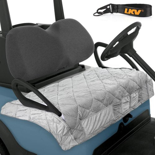 LKV Golf Cart Seat Cover for EZGO TXT RXV Club Car DS Precedent Travel Sports,Heavy Duty Waterproof Golf Cart Seat Blanket for 2-Person Seats with Armrests