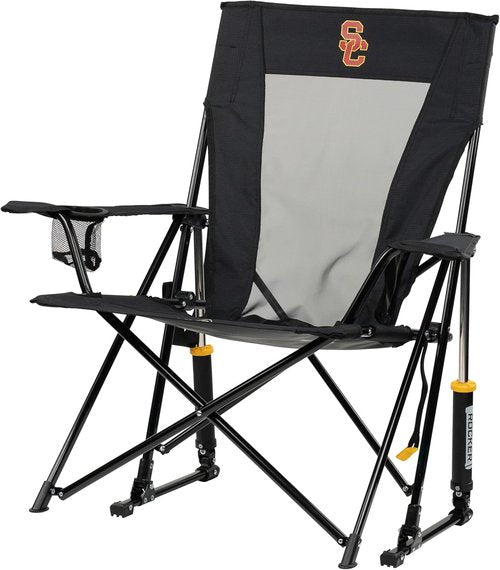 GCI Outdoor Comfort Pro Rocker Camping Chair - Portable Folding Rocking Chair with Armrests & Drink Holder | USC Trojans