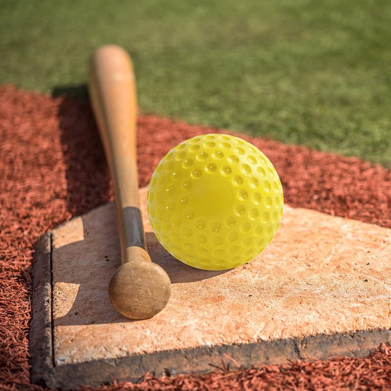 12-Inch Foam Softballs for Pitching Machines - 12 Pcs Yellow Practice Balls