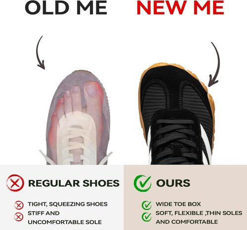 Barefoot Shoes | Women’s Casual Sneakers with Wide Toe Box - Lightweight, Breathable, Non-Slip Design