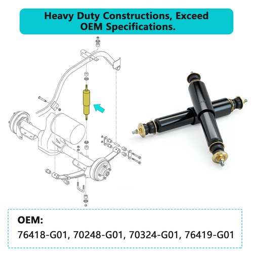 10L0L Golf Cart Front and Rear Shock Absorbers for EZGO TXT Golf Carts 1994+, Replaces OEM# 76418-G01, 70248-G01, 70324-G01, 76419-G01-2 PCS