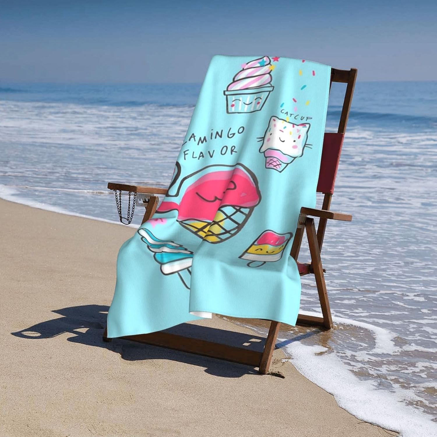 Skiennix Cute Mermaid Beach Towel - Personalized Microfiber Quick Dry Design | Oversized 30"x60" for Kids
