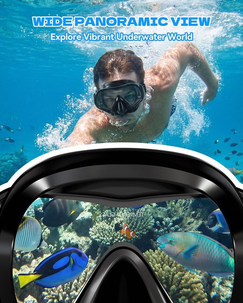 Aegend Diving Mask - Anti-Fog, Anti-UV Wide View Snorkel Mask for Adults & Youth