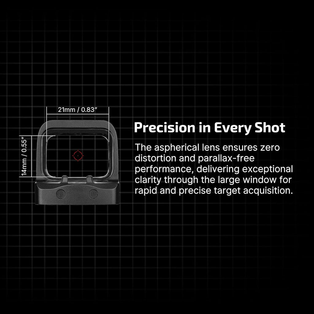 OSIGHT Multi-Reticle Micro Enclosed Sight - 2 MOA Dot & 32 MOA Circle | Parallax-Free Reflex Sights