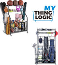 Mythinglogic Sports Equipment Organizer - Large Capacity Storage with Hooks & Baskets | Garage Ball & Toy Organizer