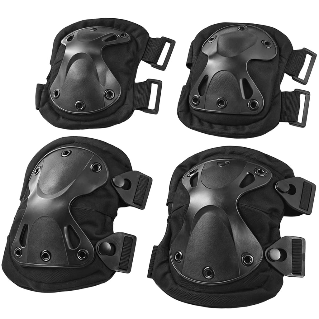 Skiennix Tactical Knee and Elbow Pads Set - Durable Adjustable Protective Gear for Outdoor Sports | 4 Pcs