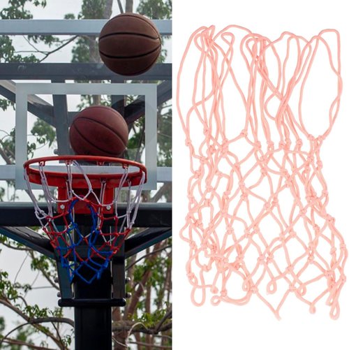 BESPORTBLE Luminous Pink Basketball Net - Durable Polyester Mesh for Easy Outdoor Installation | All Ages