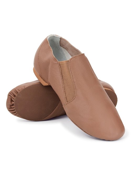 Theatricals Adult Side Inserts Jazz Shoes Light Suntan 07.0M T7602
