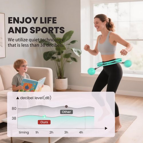 Weighted Hula Infinity Fitness Hoop for Adult Weight Loss, 2 in 1 Smart Fitness Workout Hula Circle Hoops with 26 Detachable Knots, Exercise Fit Hoop Suitable for Women and Beginners