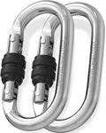 Locking Carabiner - 4.3 Inch Heavy Duty Carabiners - Large Carabiner for Hammocks, Rigging, Gym, Yoga - Oval 25 KN Extra Strong Carabiners
